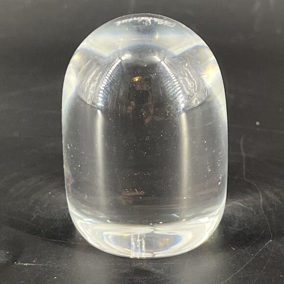 Hadeland Lead Crystal Owl Etched Paperweight Norway Signed Decor Bird Glass - Picture 4 of 8